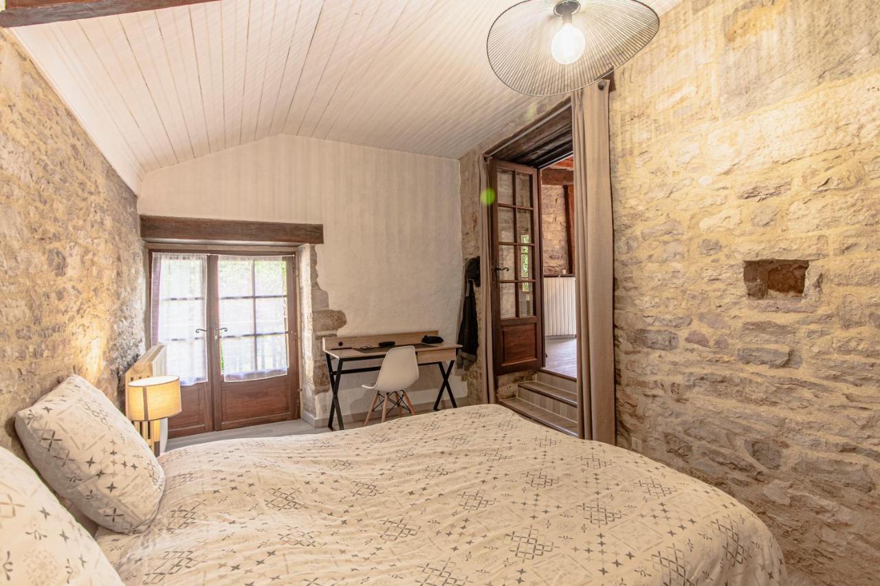 Maison En Pierres Au Coeur Du Village Medieval De Villeneuve Экстерьер фото